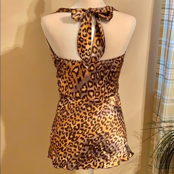 Bisou Bisou Animal Print Halter Top Sz 8 - Picture 3 of 4